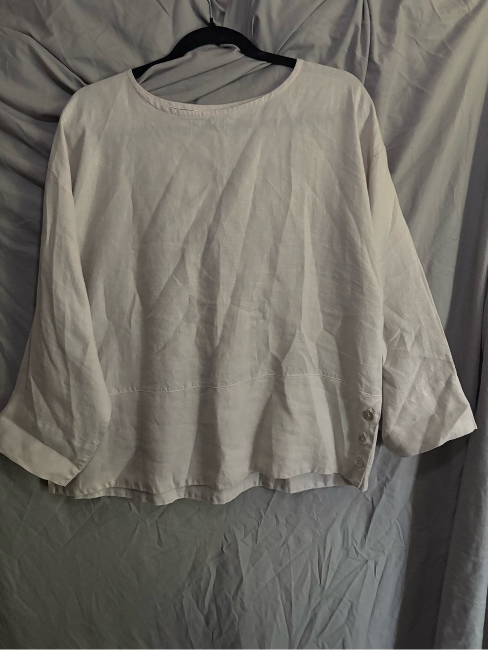 bryn Walker Relaxed Linen Blend Top in creamy white size large